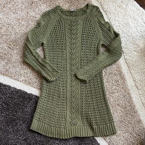 J. Jill Olive Open-Knit Sweater dress